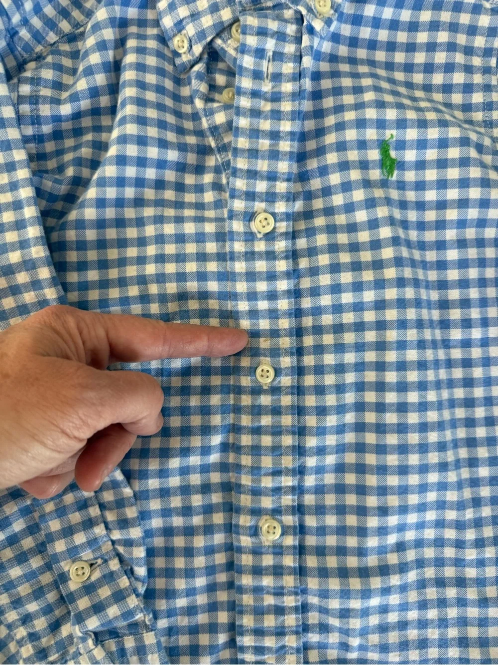 Boys Ralph Lauren Blue & White Gingham Button-Down size 4